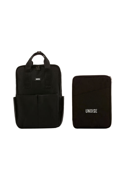 siyah laptop kılıfı ve siyah sırt çantası seti